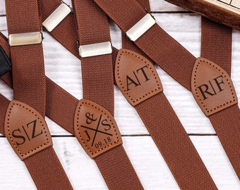 Custom Leather Suspenders,Personalized Suspenders,Suspenders For Men,Groomsmen Suspenders,Groomsman Gift,Wedding Suspenders,Rustic Suspender