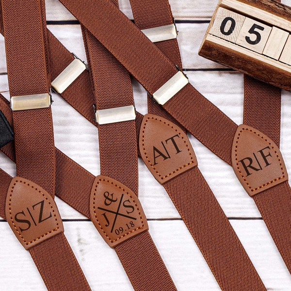 Custom Leather Suspenders,Personalized Suspenders,Suspenders For Men,Groomsmen Suspenders,Groomsman Gift,Wedding Suspenders,Rustic Suspender