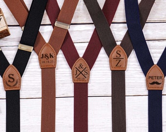 Custom Leather Suspenders,Personalized Suspenders,Suspenders For Men,Groomsmen Suspenders,Groomsman Gift,Wedding Suspenders,Rustic Suspender