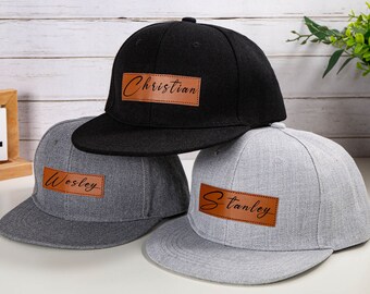 Personalized Leather Patch Hat,Custom Toddler Hat,Custom Infant Hat,Kid Baseball Hat,Signature Hat,Gift For Baby,Baby Snapback Hat,Youth Hat