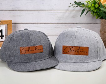Personalized Leather Patch Hat,Custom Toddler Hat,Custom Infant Hat,Kid Baseball Hat,Signature Hat,Gift For Baby,Baby Snapback Hat,Youth Hat