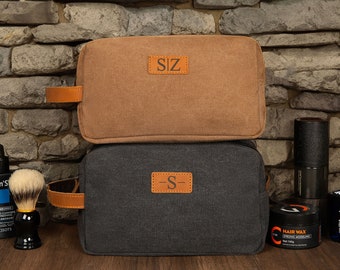 Custom Men's Toiletry Bag,Canvas Toiletry Bag,Groomsmen Gift,Father's Day Gift,Men's Canvas Dopp Kit,Anniversary Gift,Graduation Gift