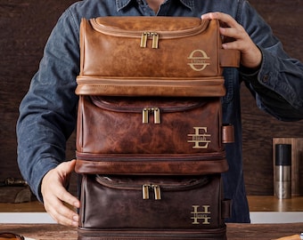 Personalisierte Leder Kulturtasche,Leder Dopp Tasche,Trauzeugen Geschenk,Herren Leder Kulturtasche,Jubiläumsgeschenk