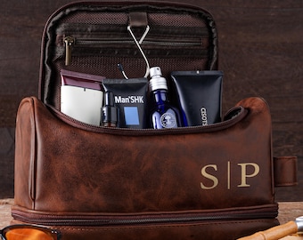 Personalisierte Leder Kulturtasche,Dopp Bag,Groomsmen Geschenk,Herren Leder Kulturtasche,Jubiläumsgeschenk