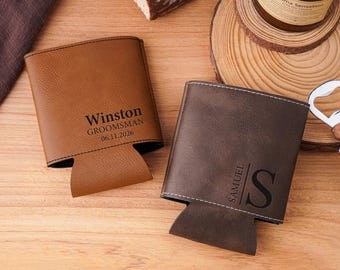 Personalisierter Trauzeugen Dosenkühler, gravierter Dosenkühler, kundenspezifische Groomsmen Geschenke, Bierdosenhalter, Trauzeugen Vorschlag, einzigartige Groomsman Geschenke
