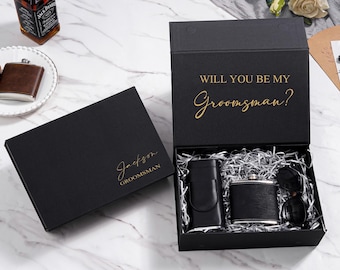 Personalisierte Groomsmen Geschenkbox, kundenspezifische magnetische Geschenkbox, Trauzeugen Vorschlag Box, Trauzeuge / Paten Geschenkbox, leere Hochzeitsgeschenkbox