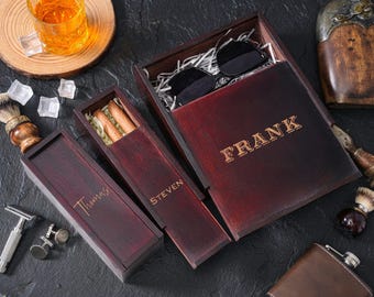 Personalisierte Groomsmen Geschenke Box, gravierte Holzkiste für Hochzeit,Zigarre Geschenkbox,kundenspezifische leere Holzkiste,Trauzeugen Vorschlag,Geschenk für Ihn