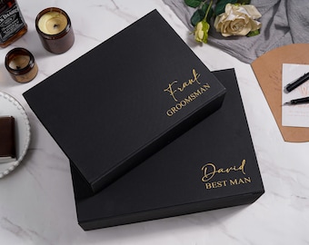 Personalisierte Groomsmen Geschenkbox, individuelle magnetische Geschenkbox, Trauzeuge / Paten Geschenkbox, leere Hochzeitsgeschenkbox, Trauzeugen Vorschlag Box