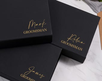 Custom Magnetic Gift Box,Personalized Groomsmen Gift Box,Best Man/Godparents Gift Box,Empty Wedding Gift Box,Groomsmen Proposal Box