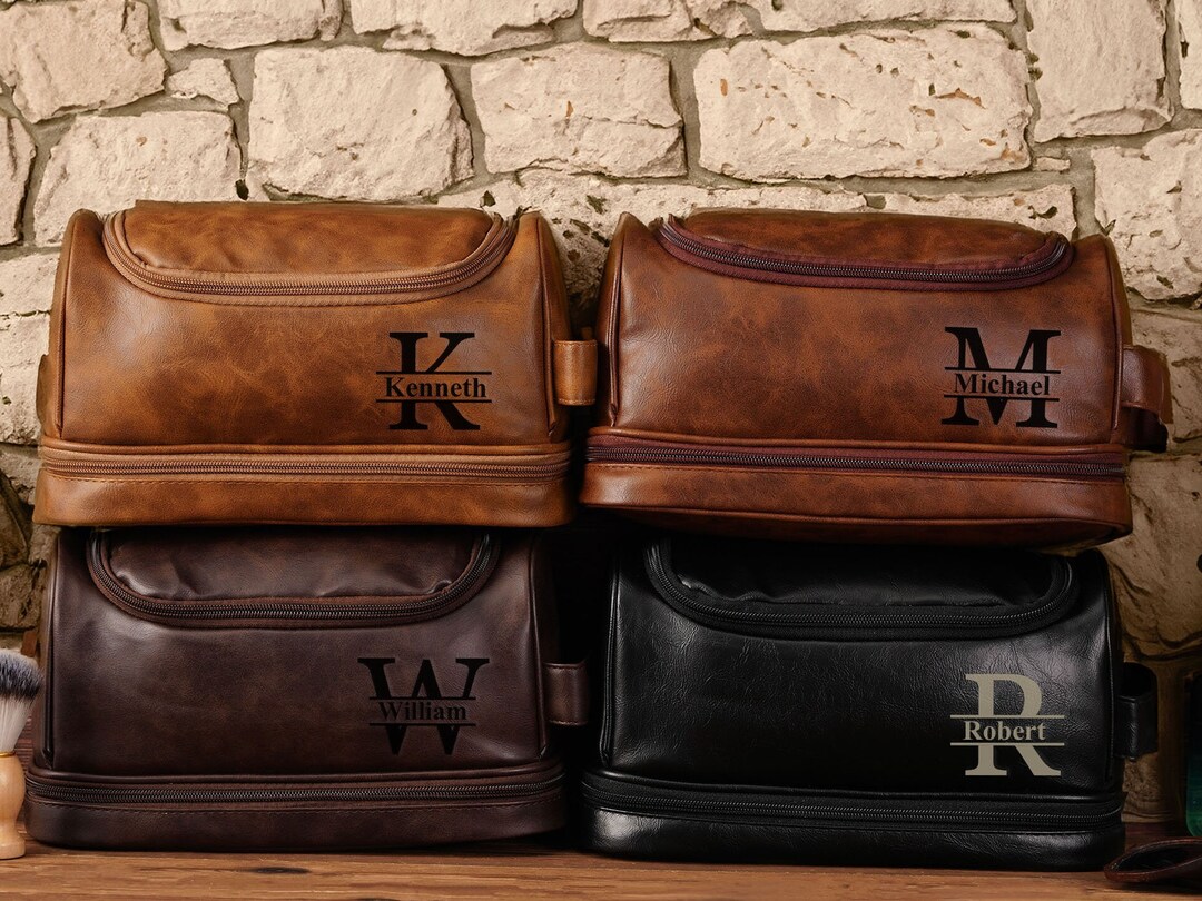 Personalized Leather Toiletry Bag,leather Dopp Bag,groomsmen Gift