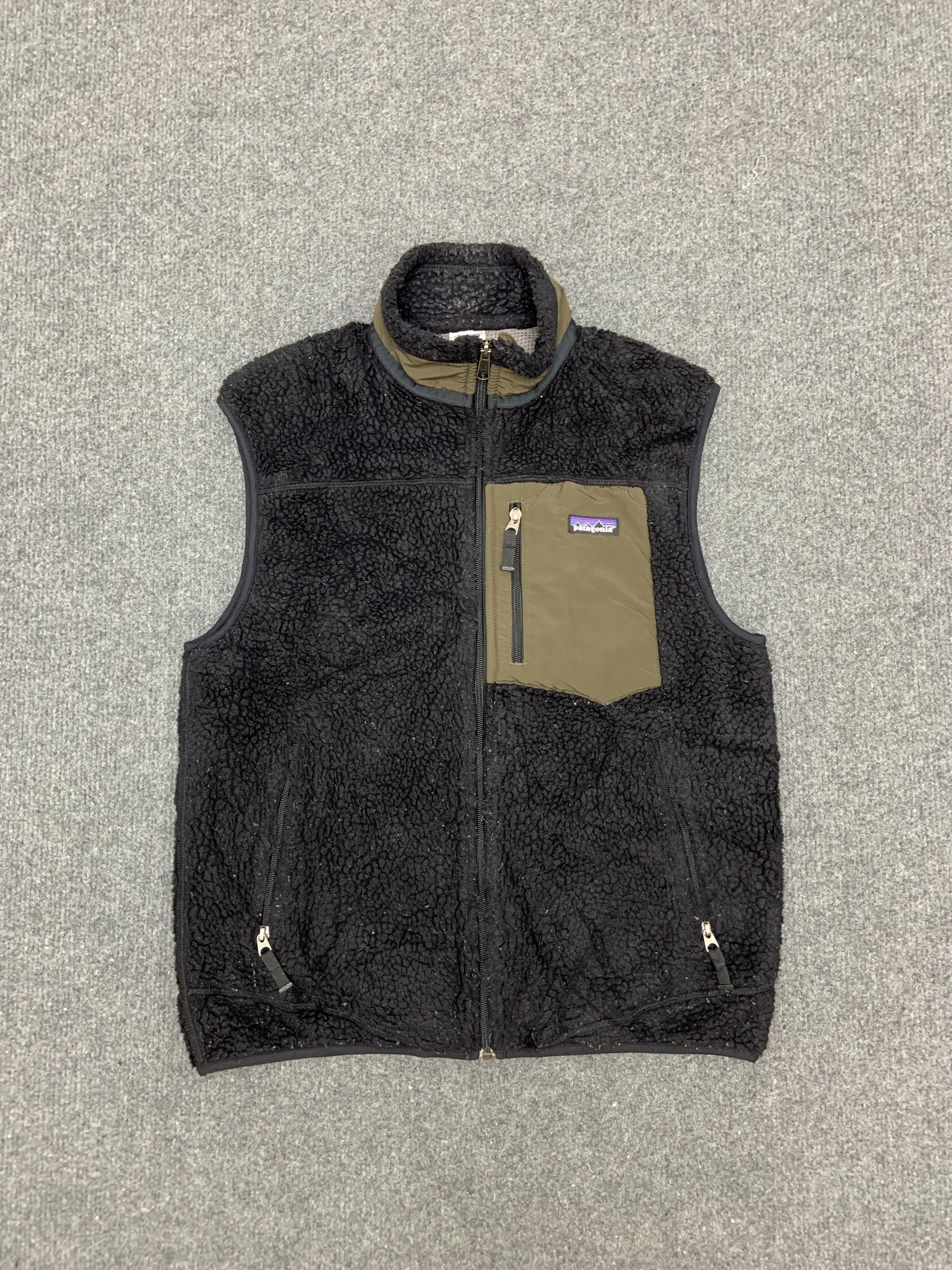 トップス Patagonia Retro-X Vest Olive Patagonia Men's Classic Retro-x Fleece Vest Black Olive Green Full