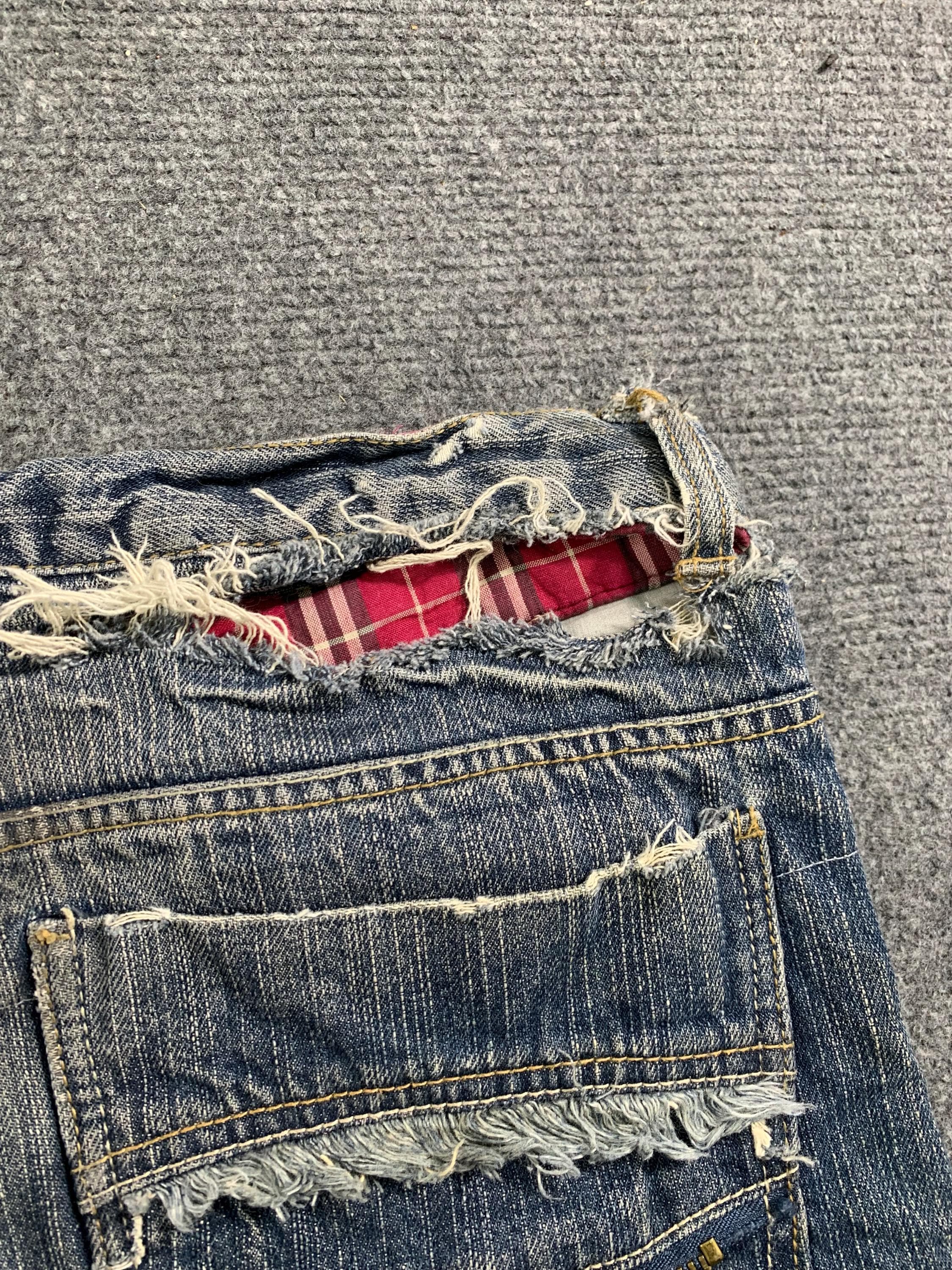 Vintage Early 2000s Patchwork Denim Jeans Distressed Baggy Wide 