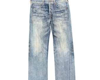 Vintage Sugar Cane Button Fly Lone Star Japanese Brand Selvedge Jeans (34x29)