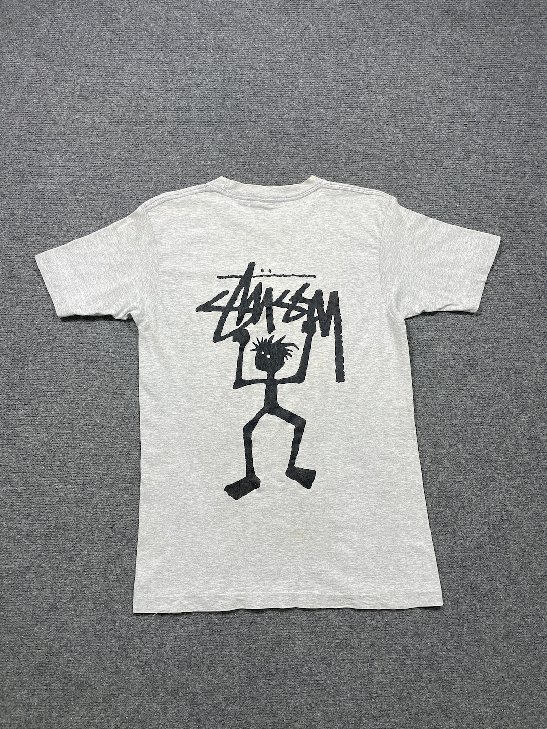 Vintage Rare 90s Stussy Stickman Made in USA Short Sleeve Vintage Rare 90s Stussy Stickman Made in USA Short Sleeve