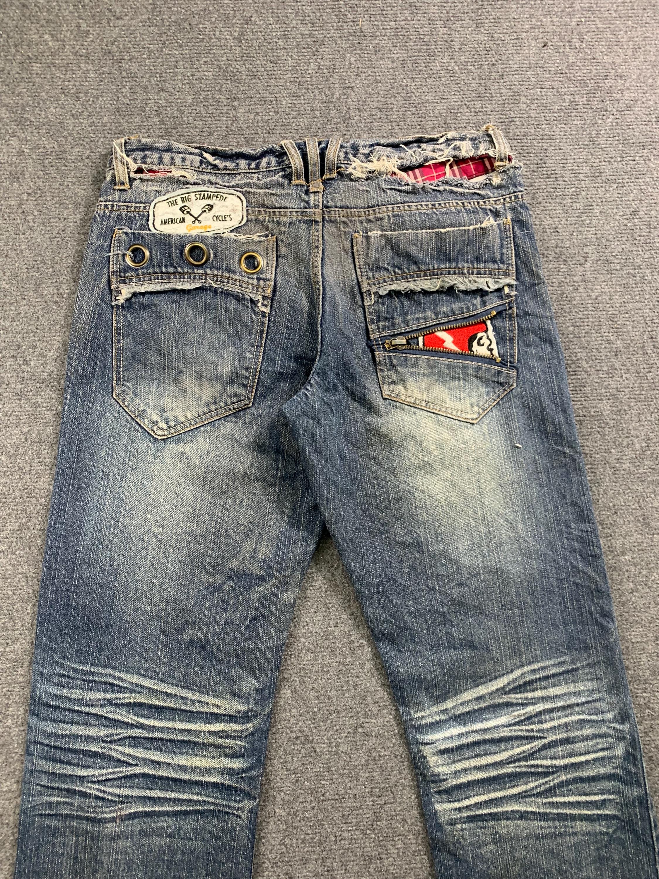 Vintage Early 2000s Patchwork Denim Jeans Distressed Baggy Wide 