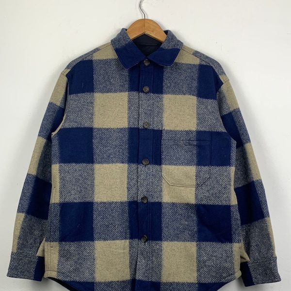 Japanese Brand Uniqlo Shadow Plaid Tartan Button Up Down Jacket Japanese Brand Designer Streetwear Hypebeast Uniqlo Gu Button Up Down Jacket