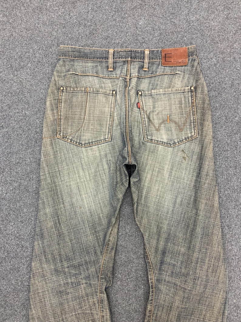 Vintage Edwin E-Function Jeans E2000 Japanese Brand Denim Blue Crosshatch Style (W32xL29) image 5