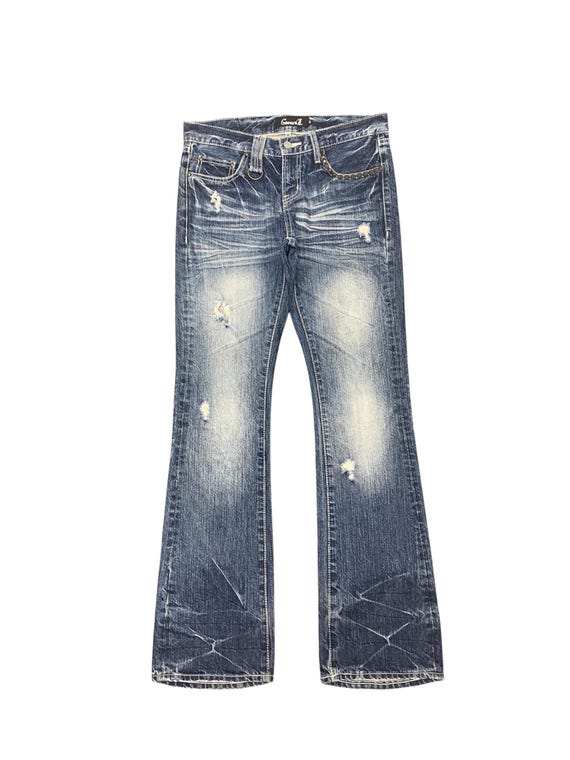 Vintage Cavaria Flared Denim Jeans, Y2K Cyber Grunge, Size 32 - Etsy