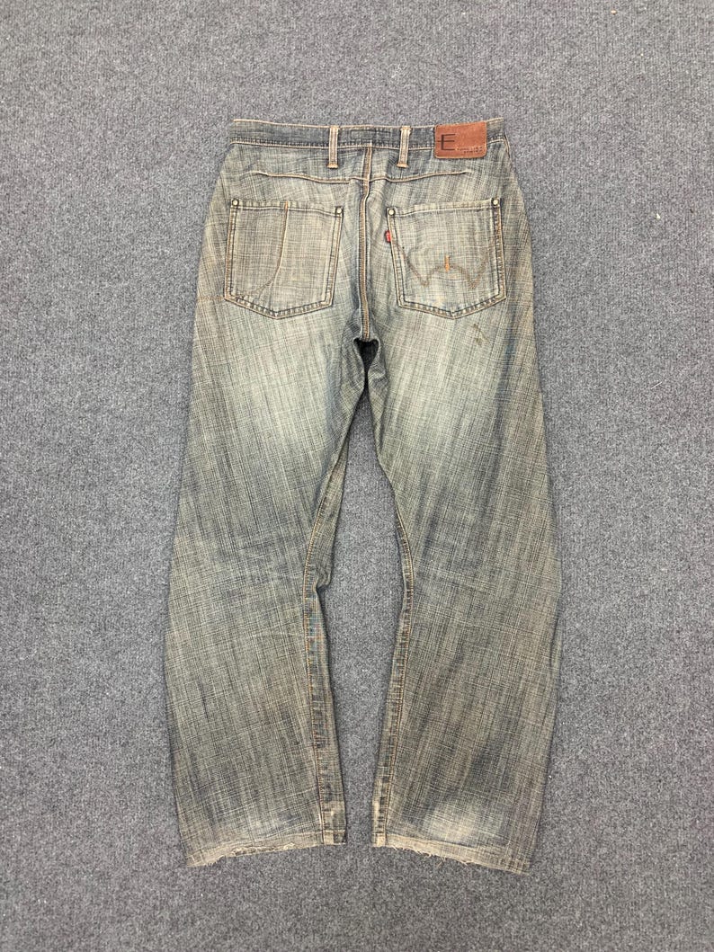 Vintage Edwin E-Function Jeans E2000 Japanese Brand Denim Blue Crosshatch Style (W32xL29) image 4