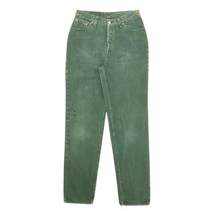 Größe 29x30.5 Seltene Vintage 90er Jahre Levis 501 Made in USA Grüne Faded Light Wash Jeans Mid Waisted Denim Mom Jeans 501 512 505 Boyfriend Jeans W29
