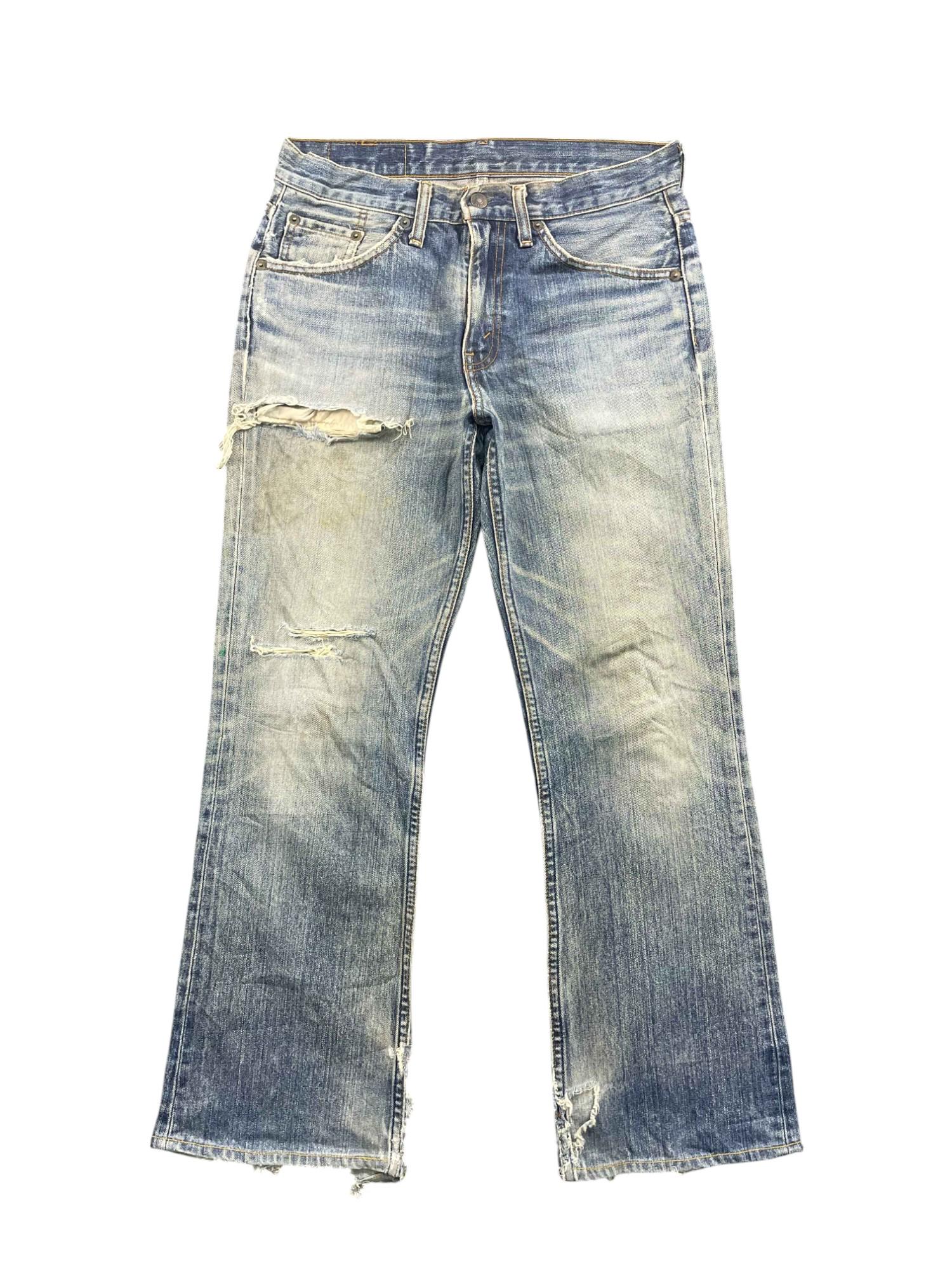 ノンウォッシュビンテージLevi's517 90s W31 Vintage Levis 517 Jeans: 90s Distressed Light Wash Bootcut (31x28