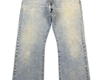 Vintage Levis 517 Jeans: 90s Distressed Light Wash Bootcut (31x28