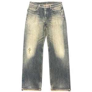 Size 34x33.5 Vintage Japanese Brand Edwin 505z Selvedge Redline Japanese Brand Faded Blue Light Jeans High Waisted Men Light Wash Jeans W34