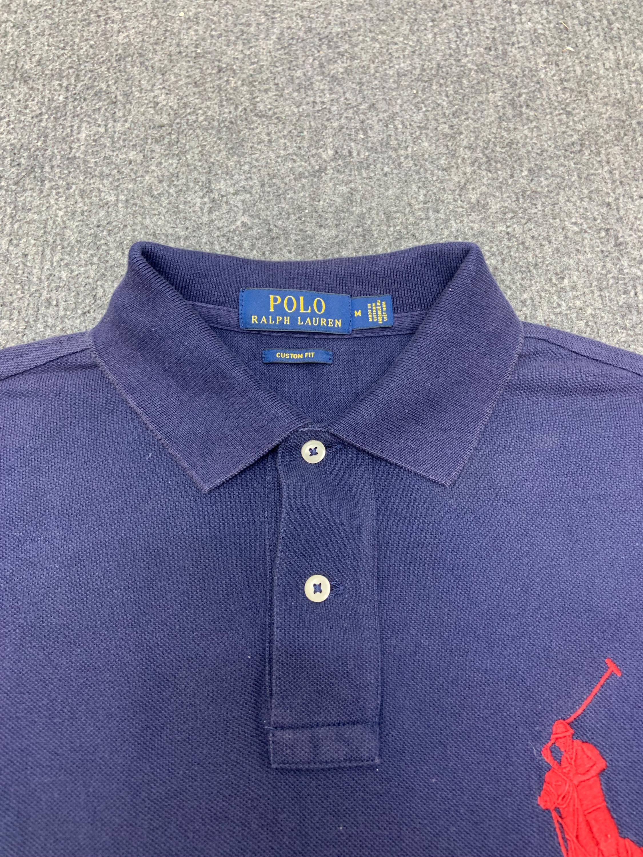 Polo Ralph Lauren Long Sleeve Polo Shirt | Navy Blue Custom Fit