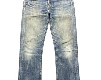 Vaqueros Levi's 501 vintage: lavado claro desteñido por el sol, años 2000 (32 x 29)