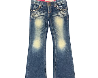 Red Pepper Jeans "Gold Label" Women’s Flare Bootcut Denim Studded & Embroidered Pockets