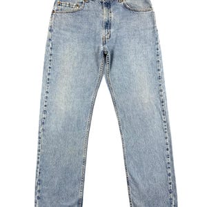 Size 34x31 Vintage 90s Levis 505 Straight Leg Faded Blue Light Wash Blue Jeans 34x31 Mid Waisted Denim Mom Jeans 505 550 Boyfriend Jeans W34