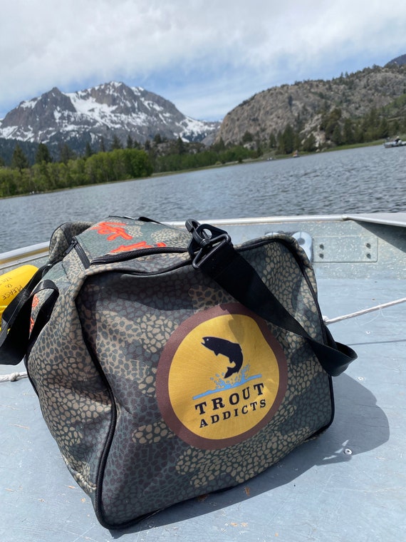 Fishing Gear Duffle Bag, Trout Addicts, Tackle Box Bag 