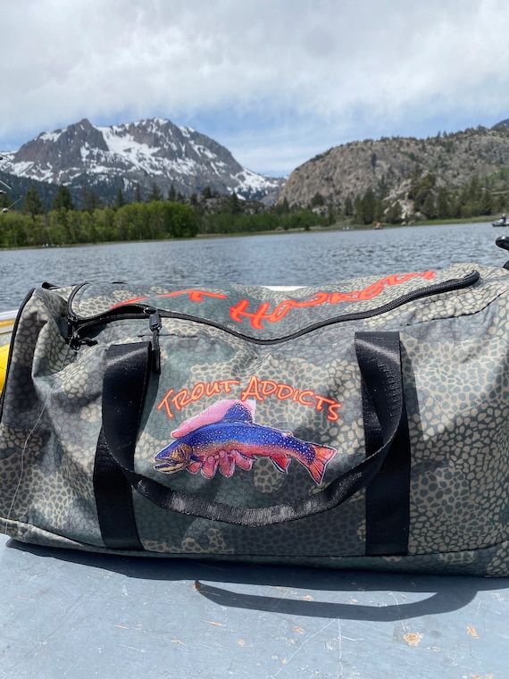 Fishing Gear Duffle Bag, Trout Addicts, Tackle Box Bag 