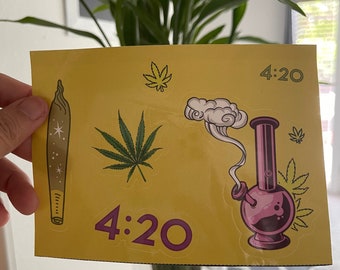 Stoner stickers with seven stickers in one sheet!