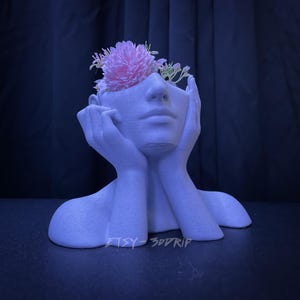 Half Head Planter Pot with Drainage | Woman Statue Bust | Abstract Succulent Planter | Lady Face Pot | Home Garden, Outdoor Living Room Gift