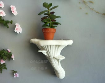 Decorative Mushroom Shelf | Oyster Fungus | Floating Display | Wall Mount | Hanging Decor, Bathroom, Entryway, Home, Office, Bedroom, Magic