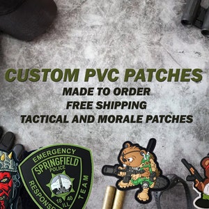 Custom PVC Patches, Made To Order, Hook And Loop Patches, Custom Morale Patch, PVC Patch, Military Patch