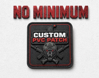 Benutzerdefinierte PVC Patch - Kein Minimum - Haken und Schleife, Made To Order