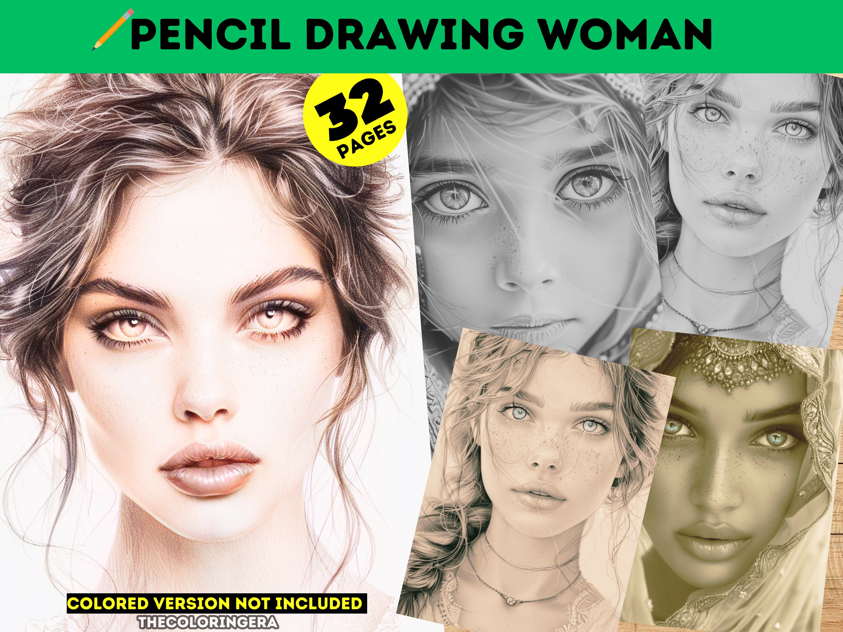 Pencil Drawing Coloring Pages Pdf Files Digital Downloads Kids & Adult ...