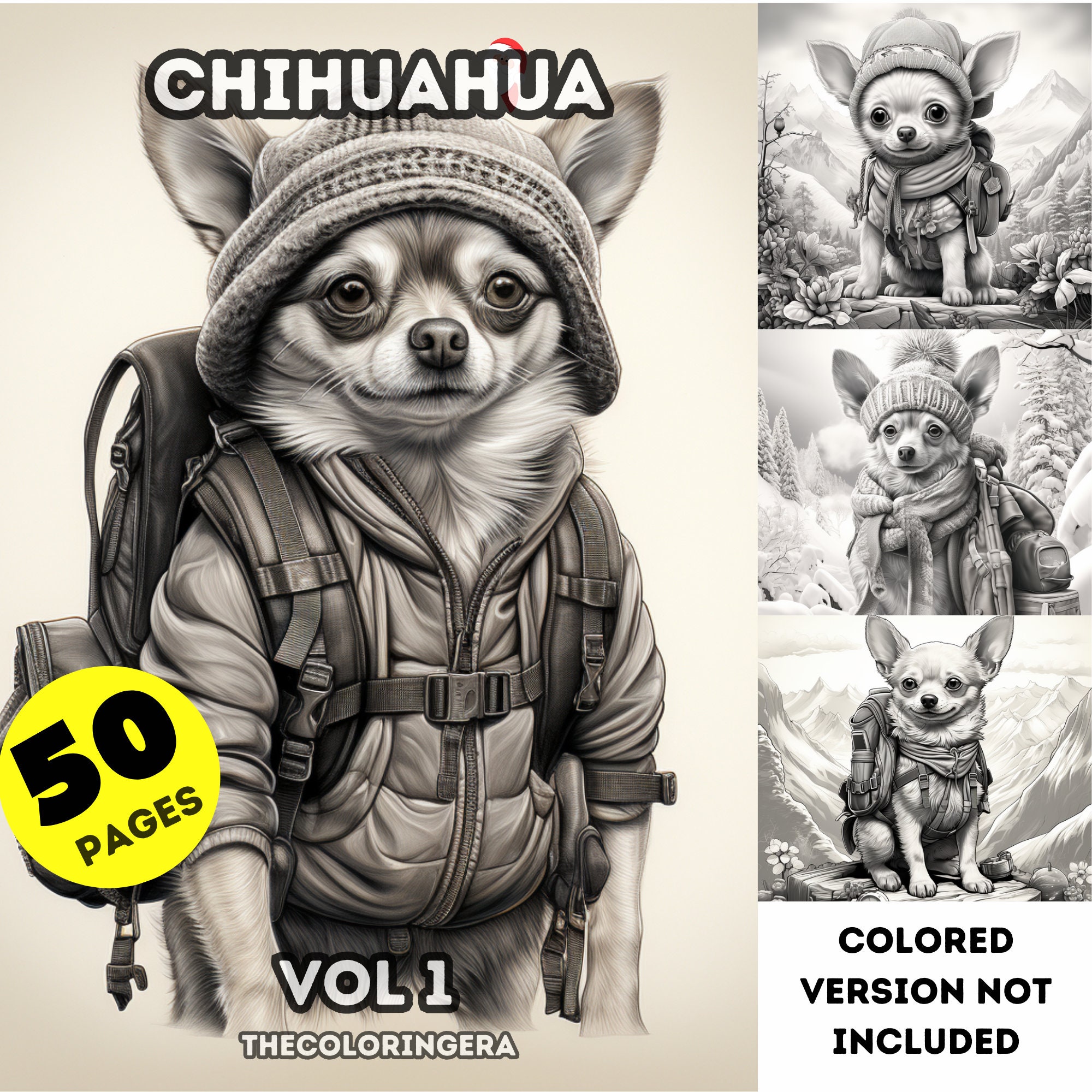 Chihuahua Dog Coloring Pages Volume 1 Pdf Coloring Pages Digital