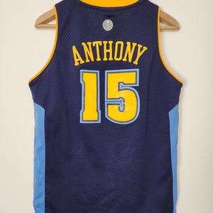 Vintage Denver Nuggets #15 Carmelo Anthony NBA Basketball Jersey Reebok Sewn Stitched / Kid&#39;s Large