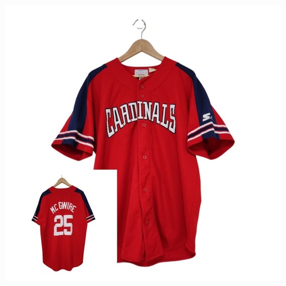 STARTER×CARDINALS McGwire #25 ベースボールシャツ Mark McGwire St Louis Cardinals #25 Fully Stitched Starter