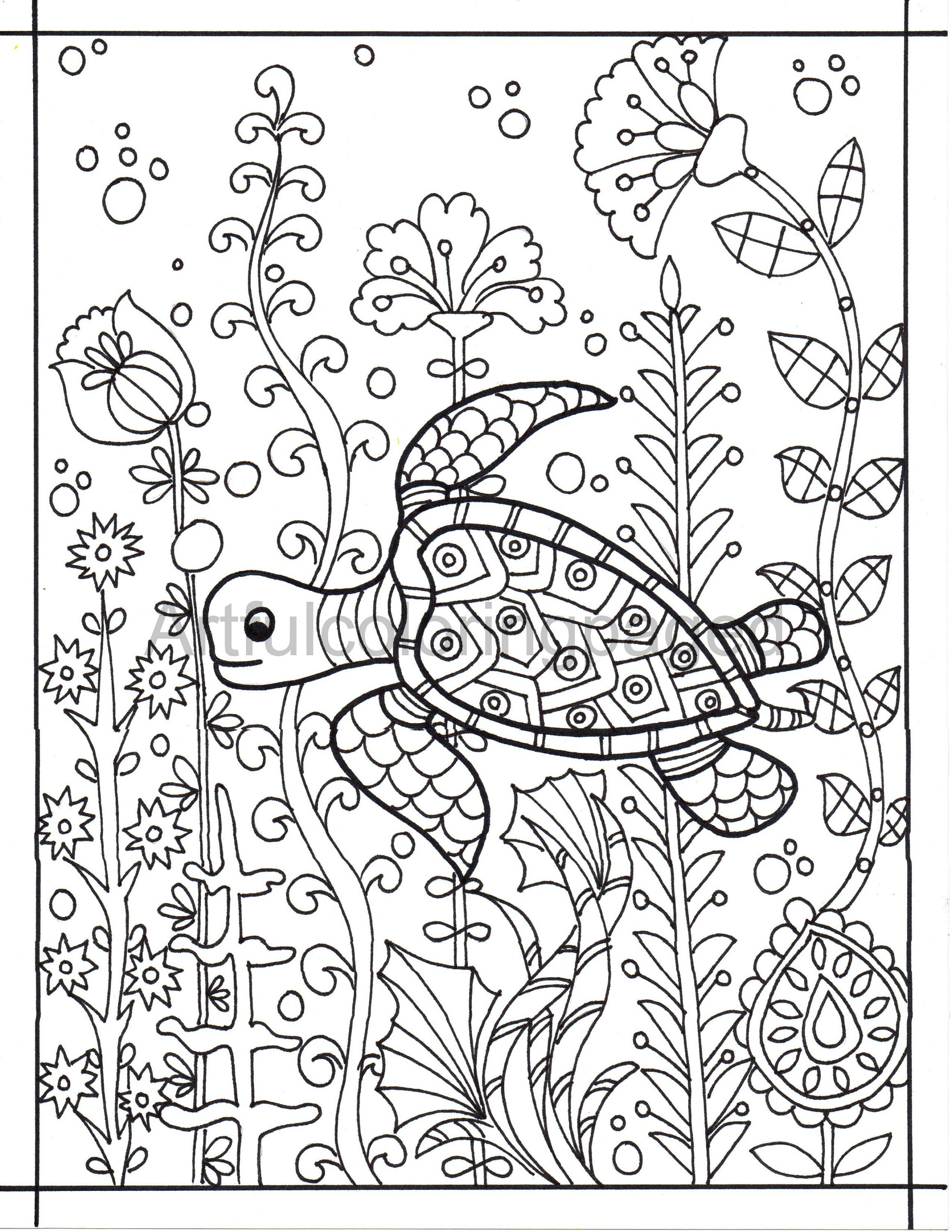 Adult Coloring Pages Turtle Coloring - Il Fullxfull.4871170756 Ctju 