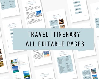 Travel Itinerary Mobile Template, Digital Travel Itinerary, Editable Travel Planner, Travel Agent Trip Planner, Traveling Guide, Travel List