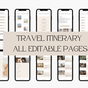 Travel Itinerary Mobile Template, Digital Travel Itinerary, Editable ...