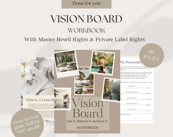 Vision Board Workbook | Done for You | Master Resell Rights | DFY Self Therapy Ebook Template | MRR & PLR Rights