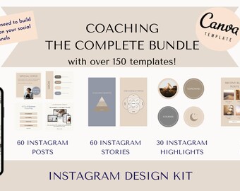 Social Media Coach Bundle - Instagram Pack - Social Media Templates - Canva Templates - Instant Download