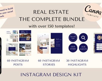 Real Estate luxury Instagram bundle with over 150 templates