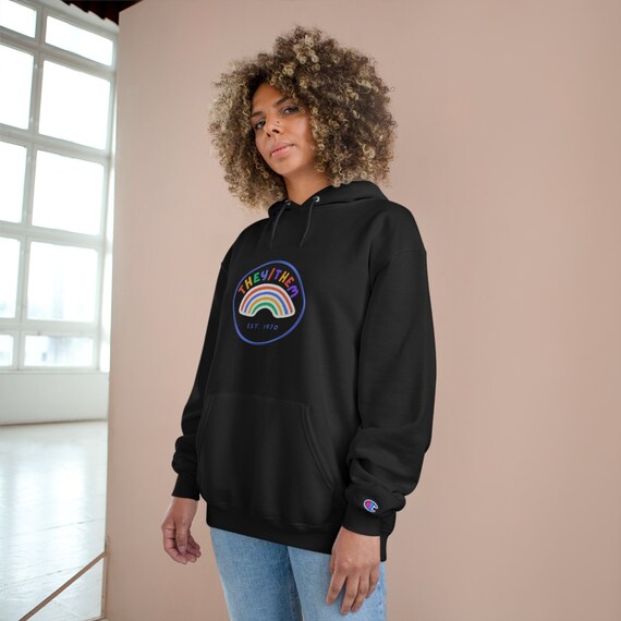 Pride They them Champion Hoodie for Gay Community Pride Lgbtq Lgbtq Bi Lesbian He Him She Her They Them Non binary Trans Etsy