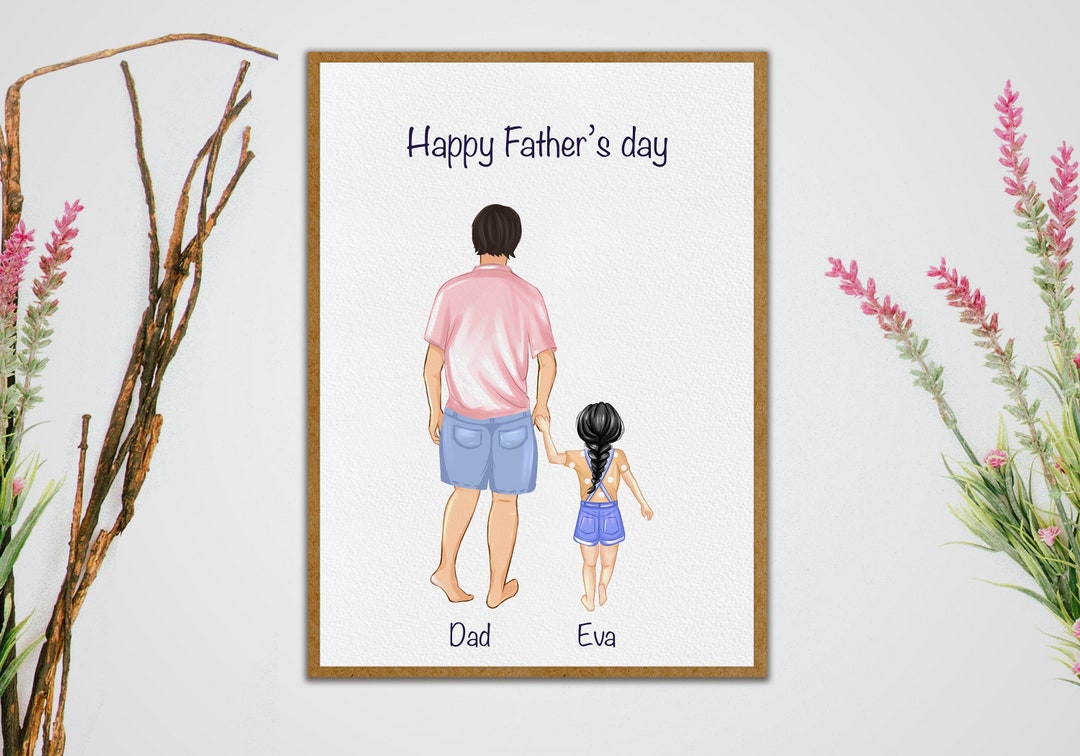 Personalized Father's Day Gift for Daddy, Father and Toddler Wall Art ...